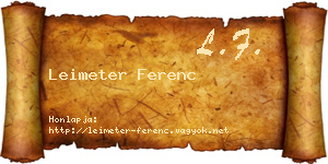 Leimeter Ferenc névjegykártya